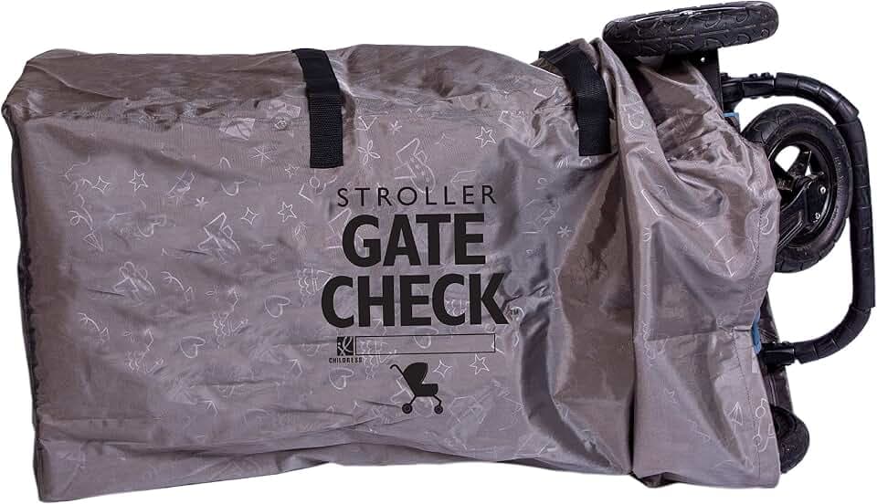 J. L. Childress Deluxe Gate Check-Tasche für Einzel- und Doppelwagen - Hochwertige, robuste und langlebige Luftreisetasche, doppelten Tragegriffen (Farbe: Grau)