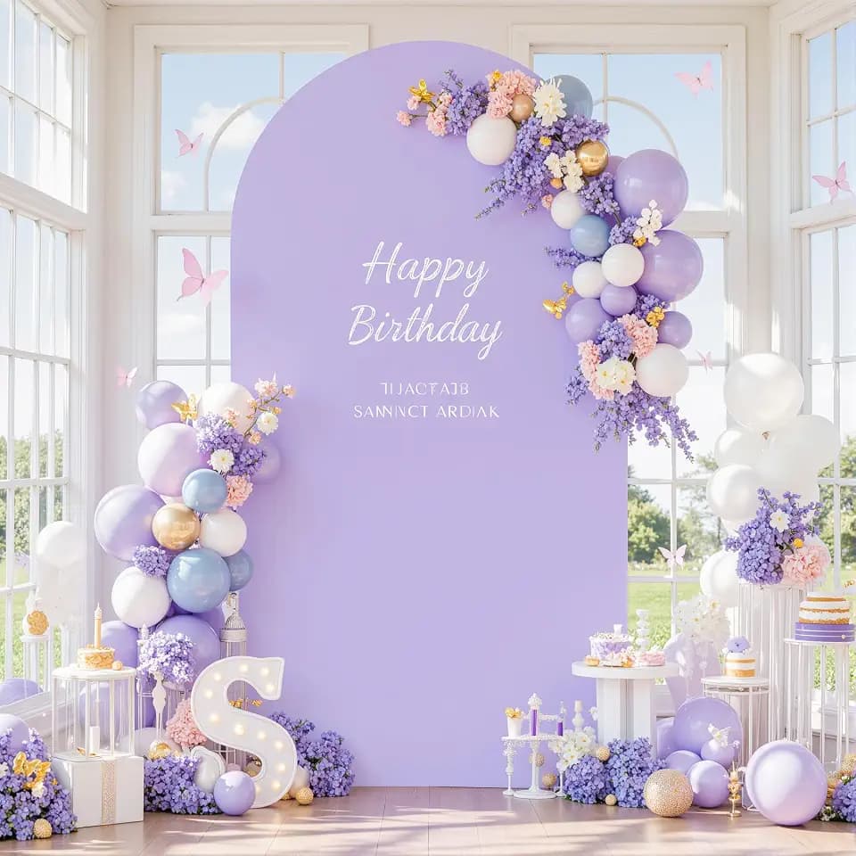 Cream Purple Arch Backdrop Cover 7.2FT Party Wedding Arch Covers Stretchy Backdrop Baby Shower Bridal Shower Photo Birthday Spandex Purple Lavender Lilac Arch Cover