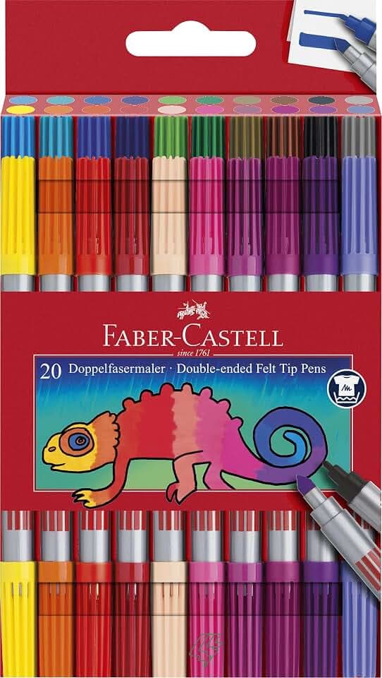 Faber-Castell - Filzstifte Set, 20 Doppelfasermaler