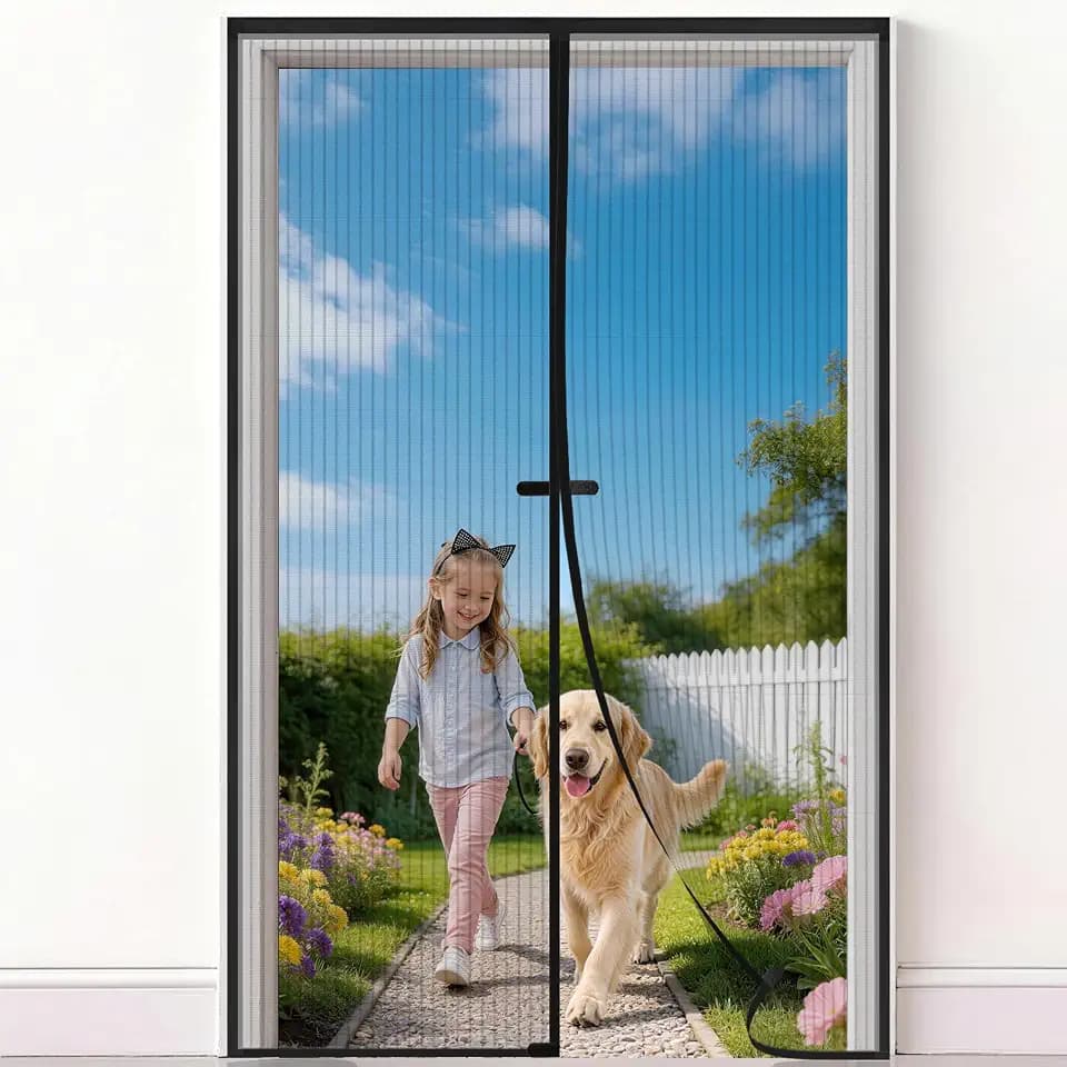 Fliegengitter Tür Magnet 80x190 cm, Insektenschutz Balkontür, Fliegenvorhang Ohne Bohren, Kinderleichte Klebemontage, Magnetvorhang Ideal für Wohnzimmertür, Küchentür und Terrassentür, Schwarz