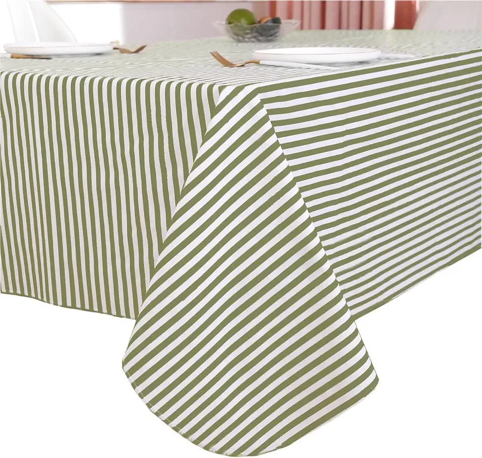 Heavy Duty Vinyl Tablecloth with Flannel Backing Waterproof Oil-Proof Plastic Table Cloth Stain-Resistant Wipeable Rectangle or Square Table Cover for Dining, Camping (Streak, 52X70 Inch)