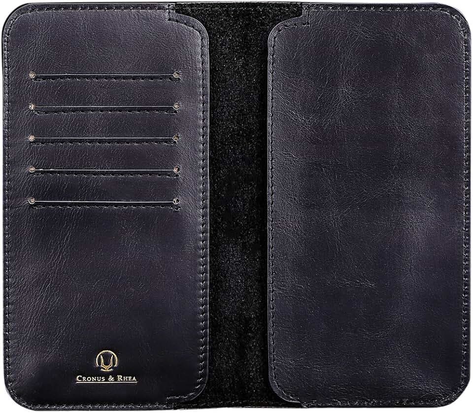 Cronus & Rhea - Smartphone Geldbörse aus Leder - Modell: Cerberus - Mit Geschenkbox - Geldbeutel Hülle Portemonnaie Tasche