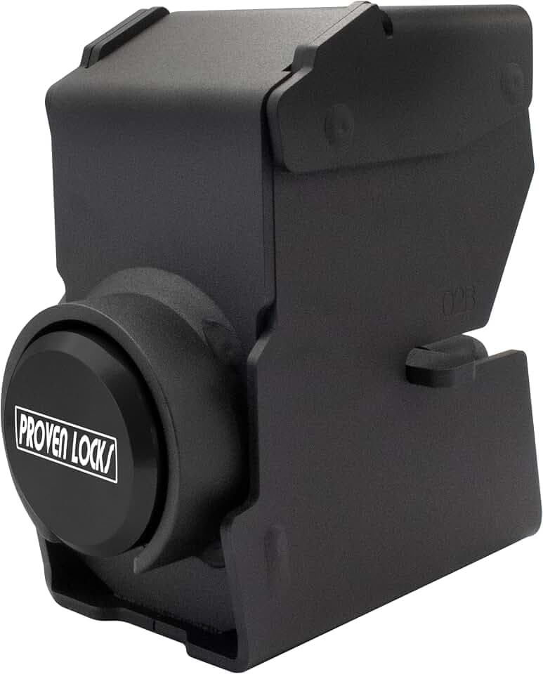 Proven Industries Model 2178 Trailer Lock, Fits 2-Inch Trailer Couplers, Made in the USA (Black-Square)