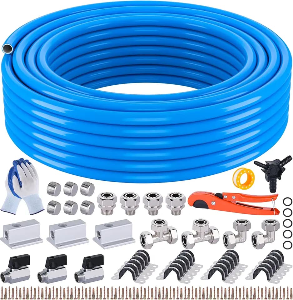 Shop Air Line Kit, 3/4 Inch x 100FT Compressed Air Piping System