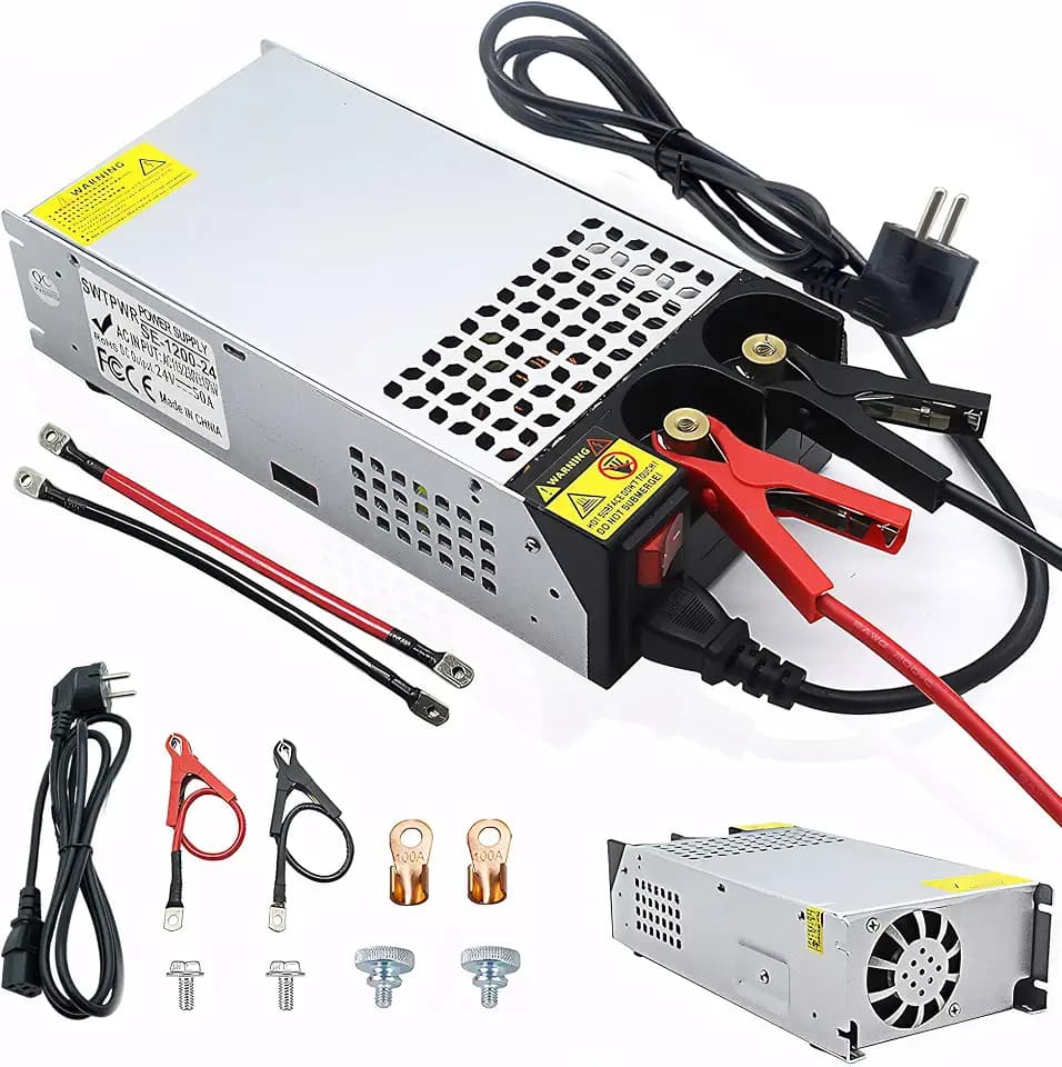 Upgraded AC to DC 24V 50A 1200W Netzteil Transformator Schalternetzteil 230V AC auf DC Netzteil 24Volt Transformator Industriell für LED Lichtleiste CCTV Kamera Radio SMPS (DC24V-50A-1200W)
