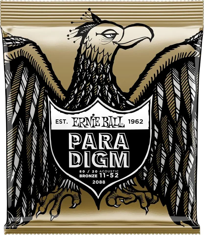 Ernie Ball Paradigm Light 80/20 Bronze Acoustic Guitar Strings, 11-52 Gauge (P02088)