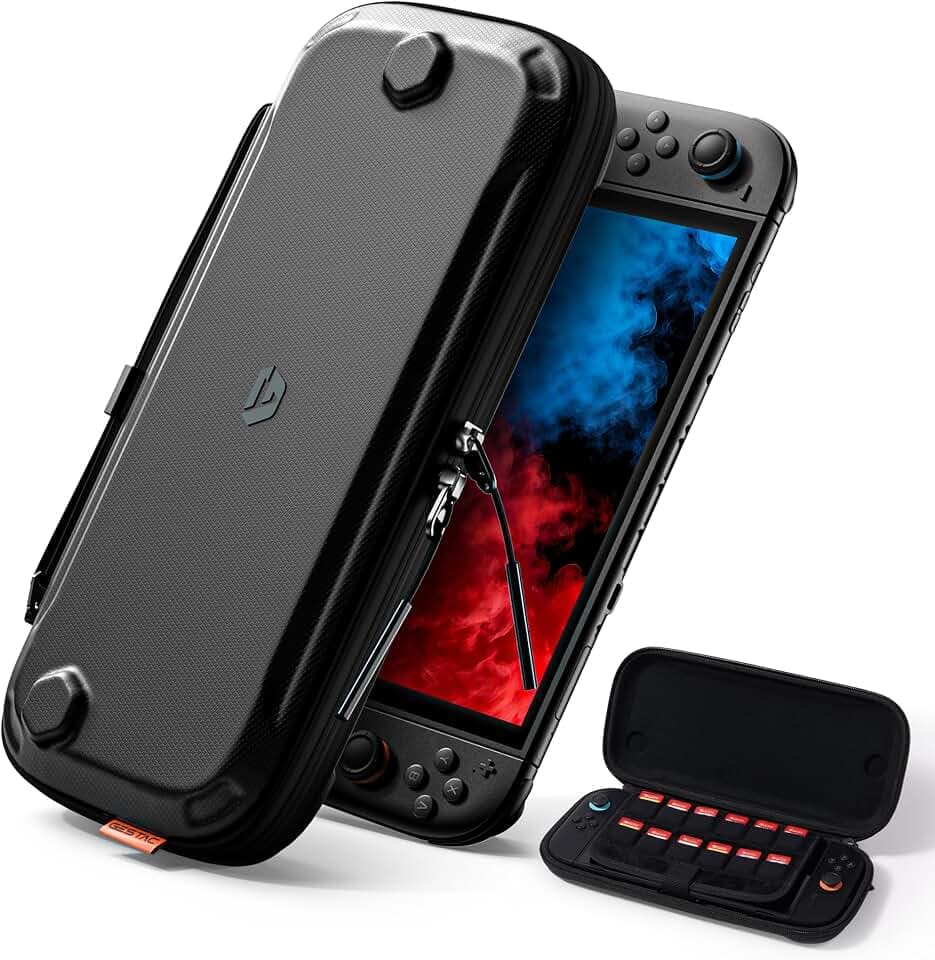 Slim Switch 2 Carrying Case, Protective Hard Shell Case with 12 Game Card Slots, Portable Lightweight Travel Case for Switch 2 with Military-Grade Protection, Soft Inner Screen Cover, Tactical Style