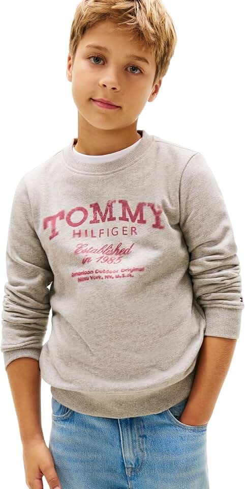 Tommy Hilfiger Jungen Tommy Faded Print Sweatshirt Kb0kb10337 Pullover Sweatshirt (1er Pack)