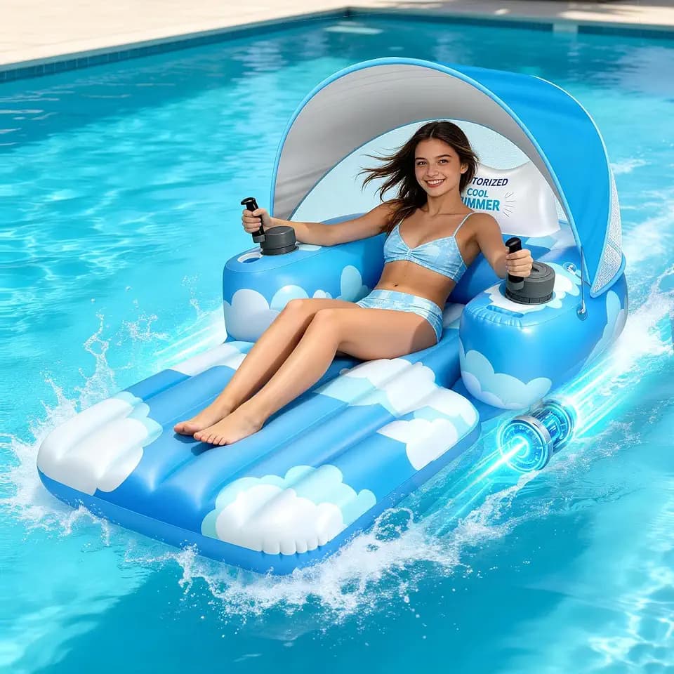 GIGIGO Motorized Pool Float for Adults, Rechargeable Electric Lounger