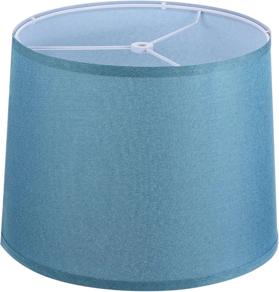 PATIKIL Lamp shades for Table Lamps 11.4" Top x 12.6" Bottom x 9.8" High Drum Lamp shades for Floor Lamps Medium Linen Lampshade Easy Assembly for Lamp Replacement, Blue