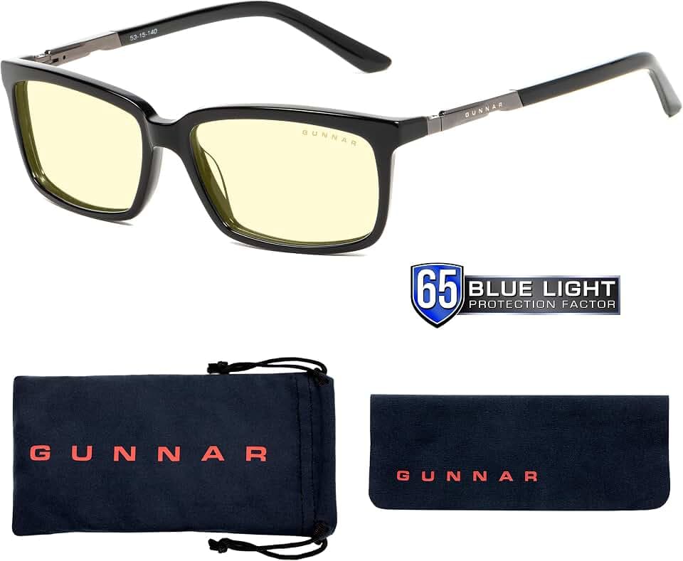 GUNNAR Reading Glasses/Haus 1.0x Power, Amber Tint - Patented Lens, Reduce Digital Eye Strain, Block 65% of Harmful Blue Light