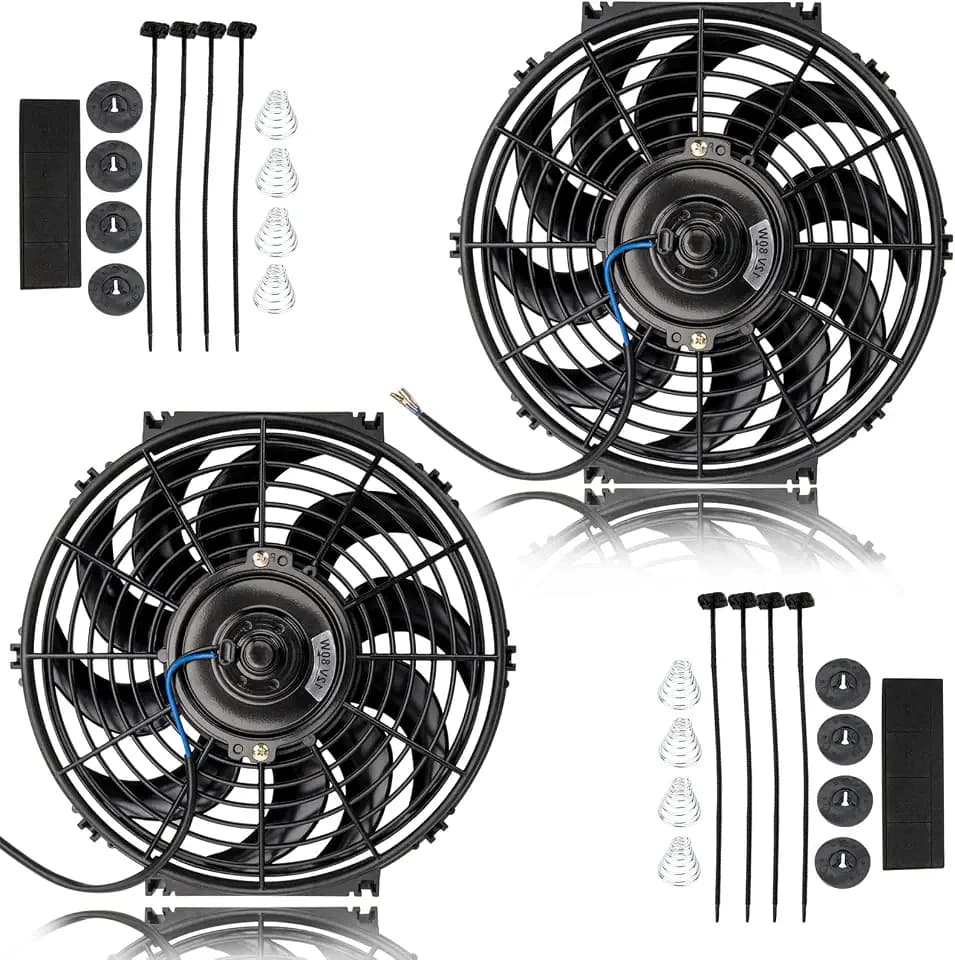 12 Inch Radiator Fan, 12V Electric Radiator Cooling Fan, Universal Slim Fan