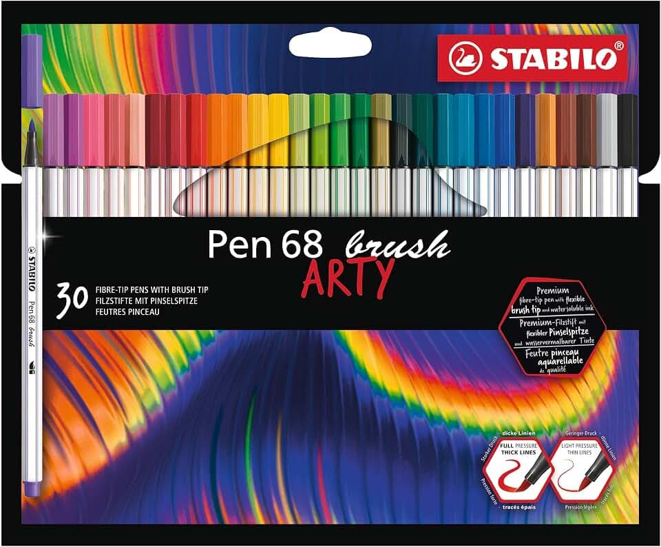 STABILO - Premium-Filzstift mit Pinselspitze - Pen 68 brush