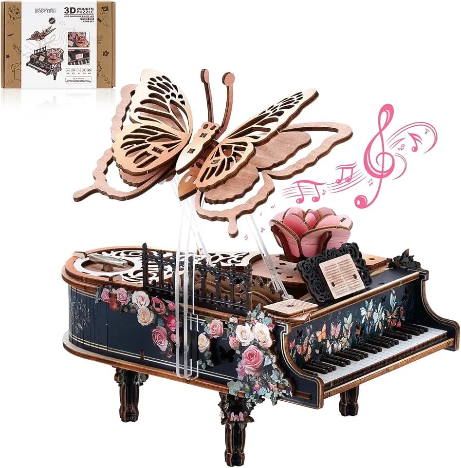 3D Puzzles for Adults, 3D Piano Puzzle Model Kit, Wooden Piano Puzzles for Adults Home Desk Decor DIY Crafts Wooden Music Box Puzzle Gifts for Men Women Hobbies for Holiday Birthday