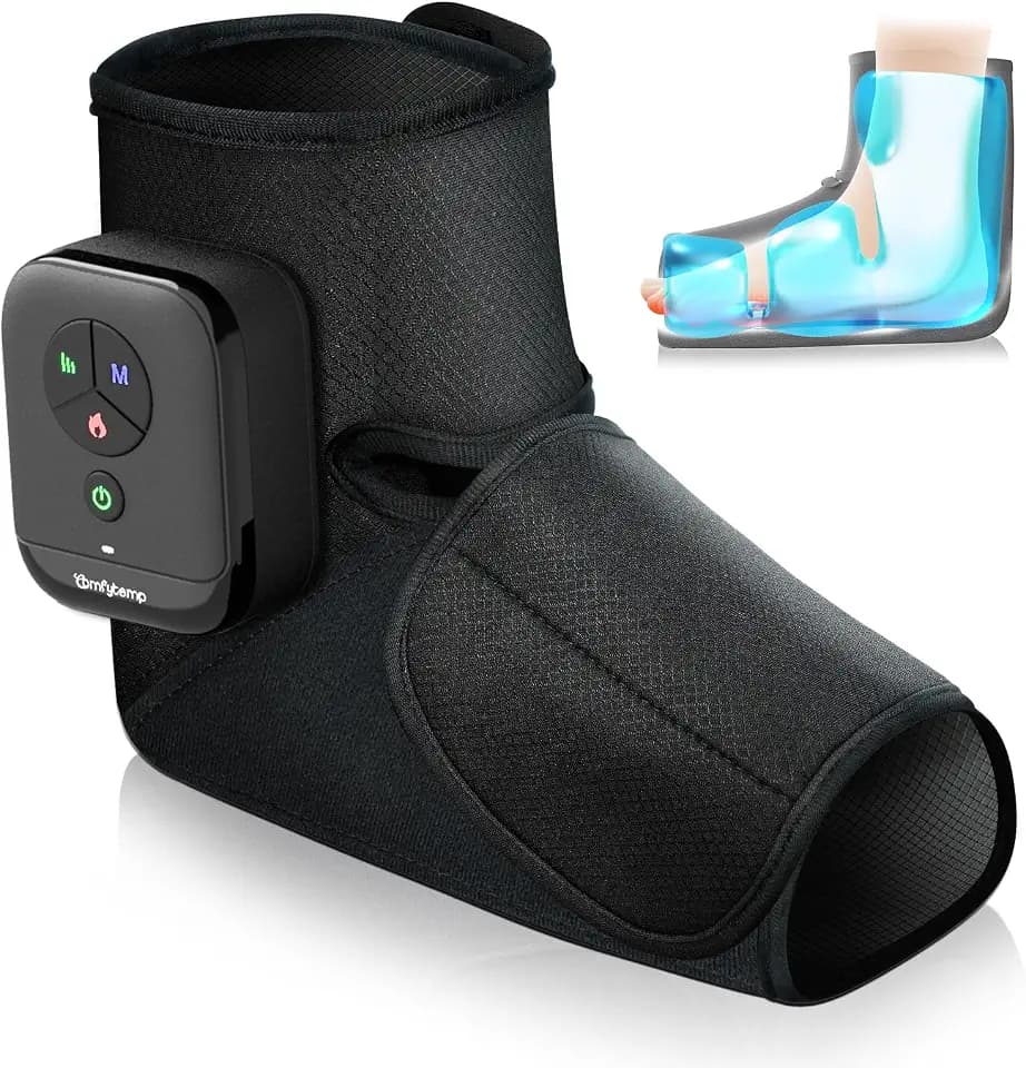 Comfytemp Kabelloses Fußmassagegerät Luftkompression Massage mit 2500mAh Akku,Fußsohlenheizung mit DIY für Knöchel,Ferse,Sohle,Fußrücken für beide Füße（1 Stück） Geschenke Mütter, Frauen, Mama, Papa
