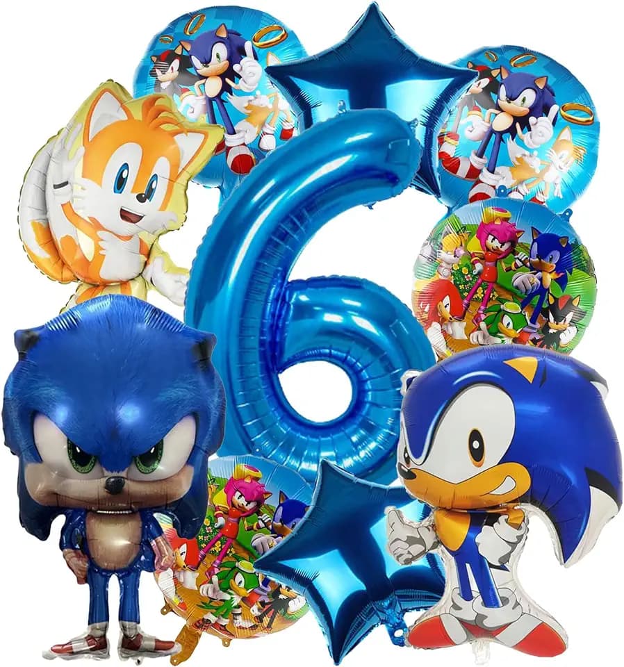 10pcs Deko Geburtstag Kinder, Luftballons Alufolie Kindergeburtstag Deko, 6 Jahre Luftballons Geschenk für Jungen und Mädchen