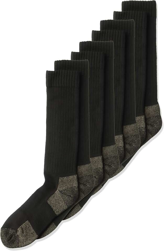 Carolina Ultimate Men's Steel Toe Boot Cushion Over the Calf Socks 4 Pair Pack