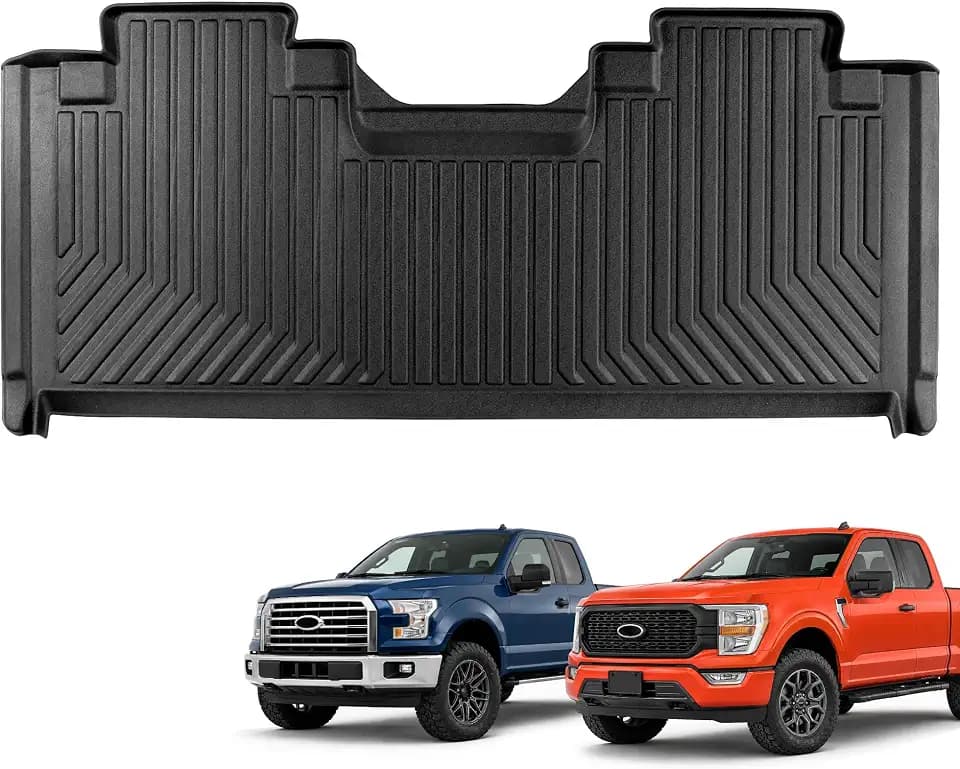 CAT® JustFit™ 3D Custom Fit Rear Floor Mat for Ford F-150 Super Cab 2015-2026, Heavy Duty Rubber Floor Liner Laser Measured, Ford F150 SuperCab Accessories