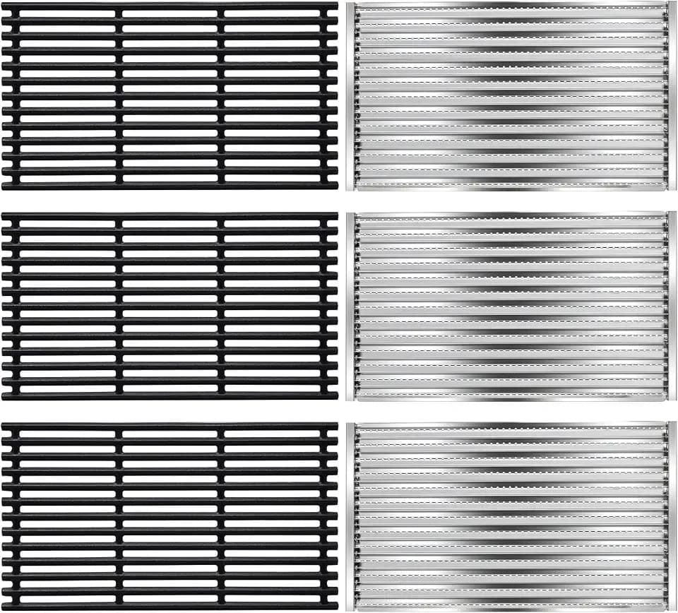 Hiorucet Emitter & Grill Grate Replacement for Charbroil Commercial TRU-Infrared 4 Burner 463242715 463242716 463276016 463257520, for Charbroil Signature 463255020 463276016 G533-2200-W1 G541-0016-W2