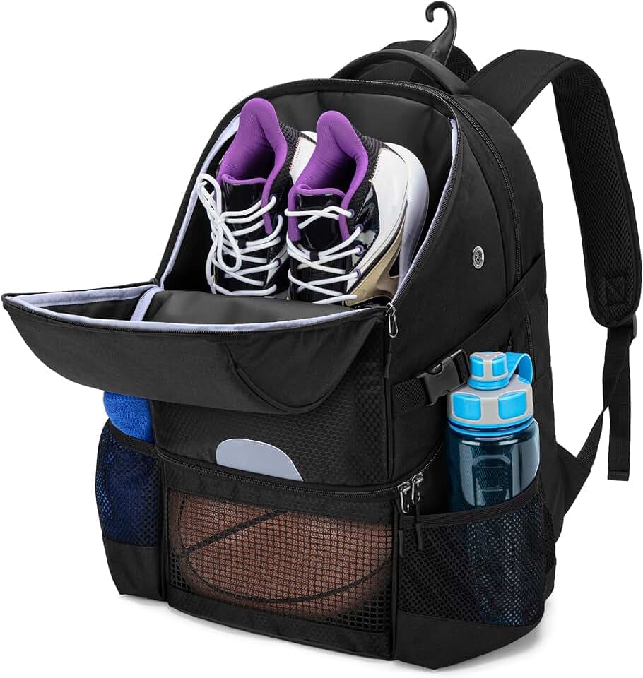 DSLEAF Basketball Rucksack für Herren, Fußballtasche mit Ballfach