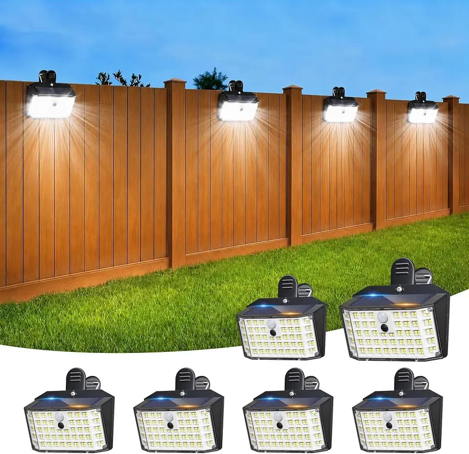 Clip on Solar Lights Outdoor, Motion Sensor Fence Lights
