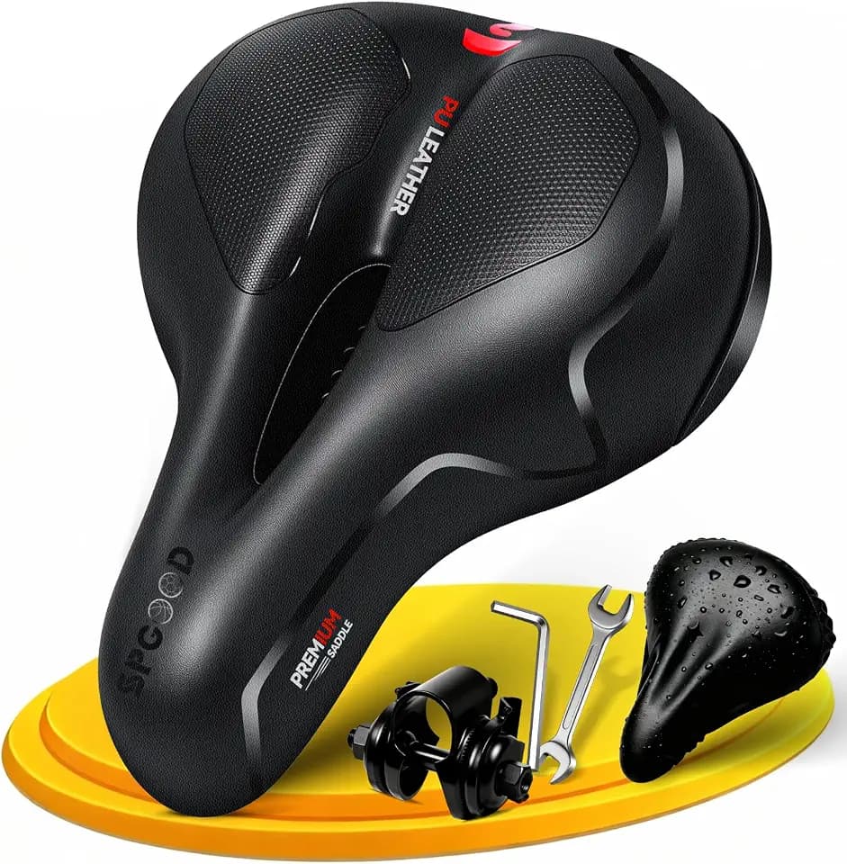 SPGOOD Fahrradsattel, Bequem Weich Memory Foam Ergonomisch Wasserdich