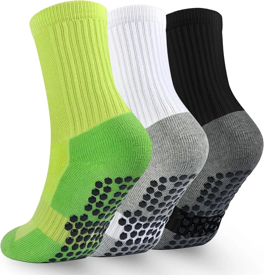 Kids Soccer Grip Socks Boys Basketball Crew Socks Cushioned Athletic Non Slip Sock Girls Running Sports