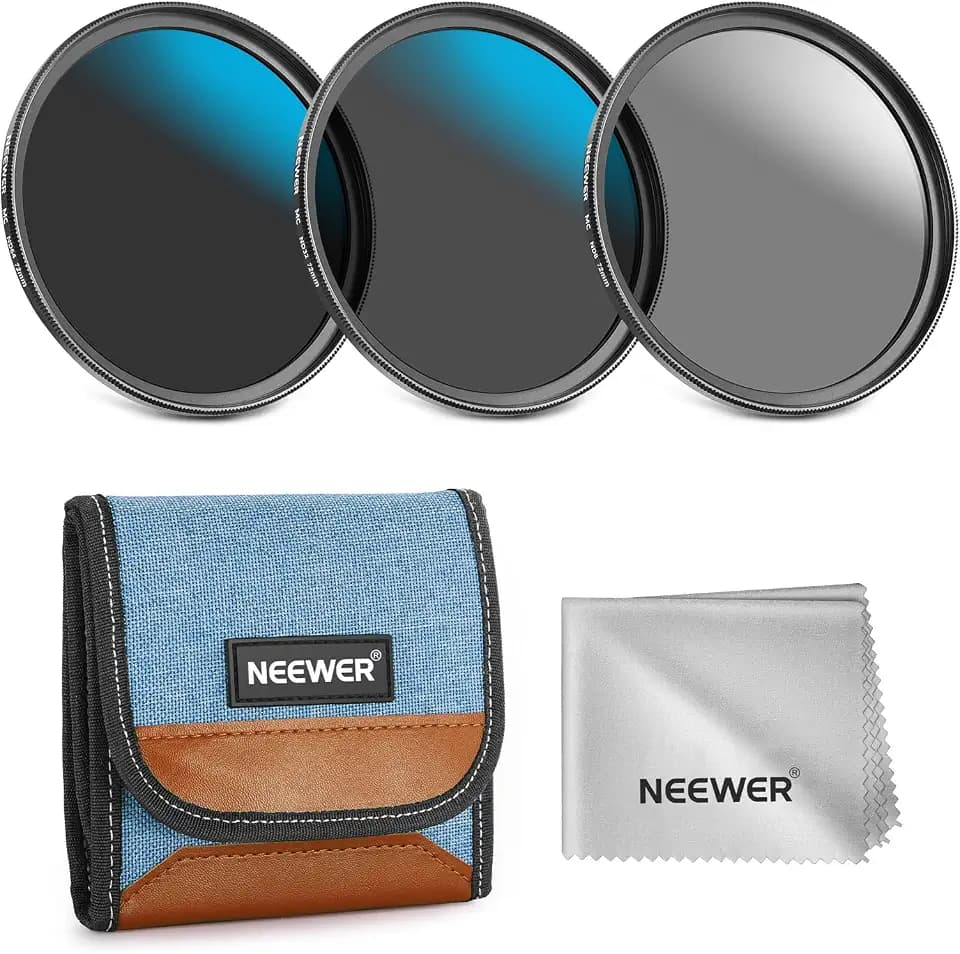 NEEWER 72mm ND Filter Set, ND8/32/64 (3/5/6 Stops) Multicoated Neutral Density Camera Lens Filter Photography Accessories with Storage Case & Cleaning Cloth, 3 Packs