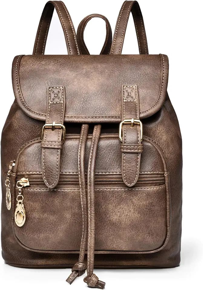 Dora & Liz Mini Leather Backpack Purse for Women, Small Travel Shoulder Bag