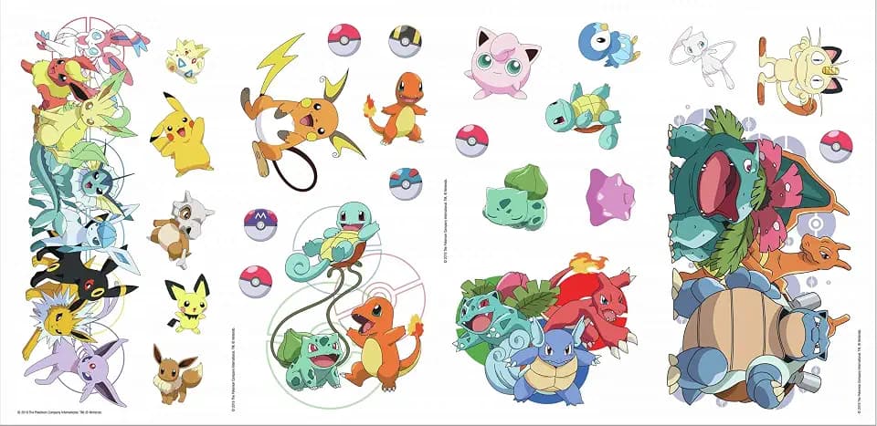 Pokemon Character Peel and Stick Wall Decals by RoomMates