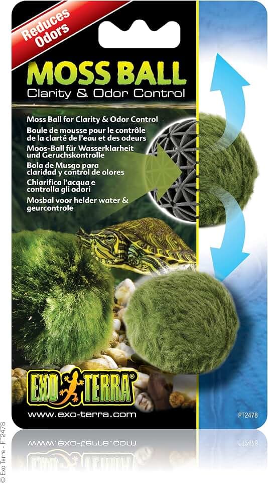 Exo Terra Moss Ball Water Clarity & Odor Control for Aqua-Terrariums, Green