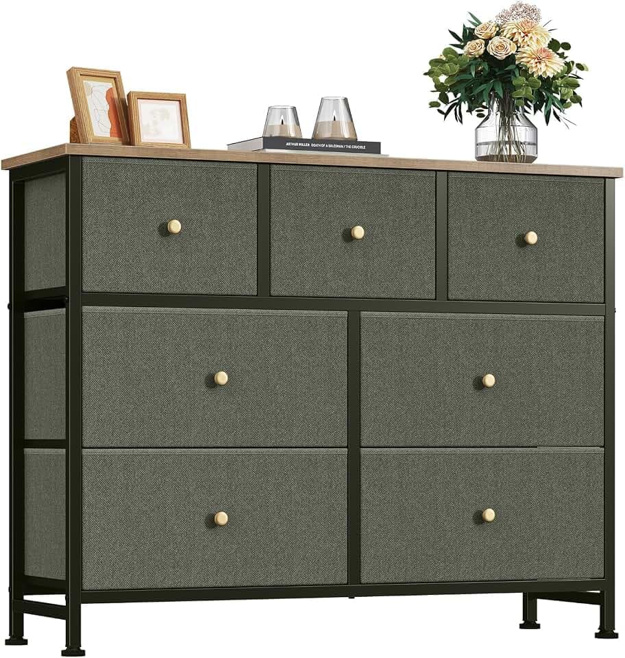 Fabric Dresser for Bedroom with 7 Drawers, Chest of Drawers