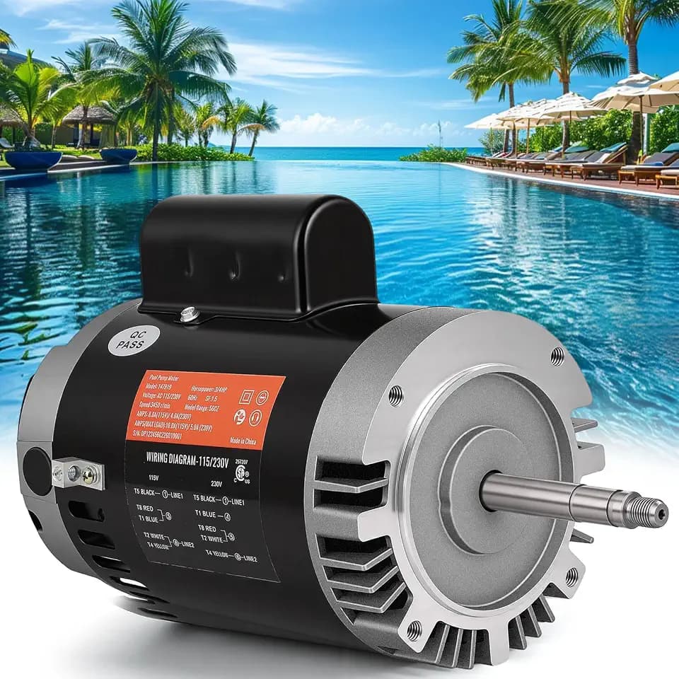 B625 Pool Pump Motor - Swimming Pool Pump Motor, 3450 RPM, 3/4 HP, 115/230V
