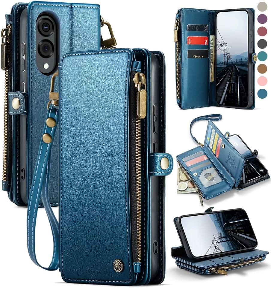 Defencase for Samsung Galaxy S25 Edge Wallet Case with Card Holder, D-Blue