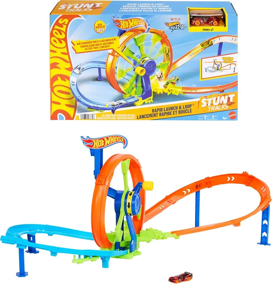 ​Hot Wheels Rapid Launch & Loop Track Set & Toy Car
