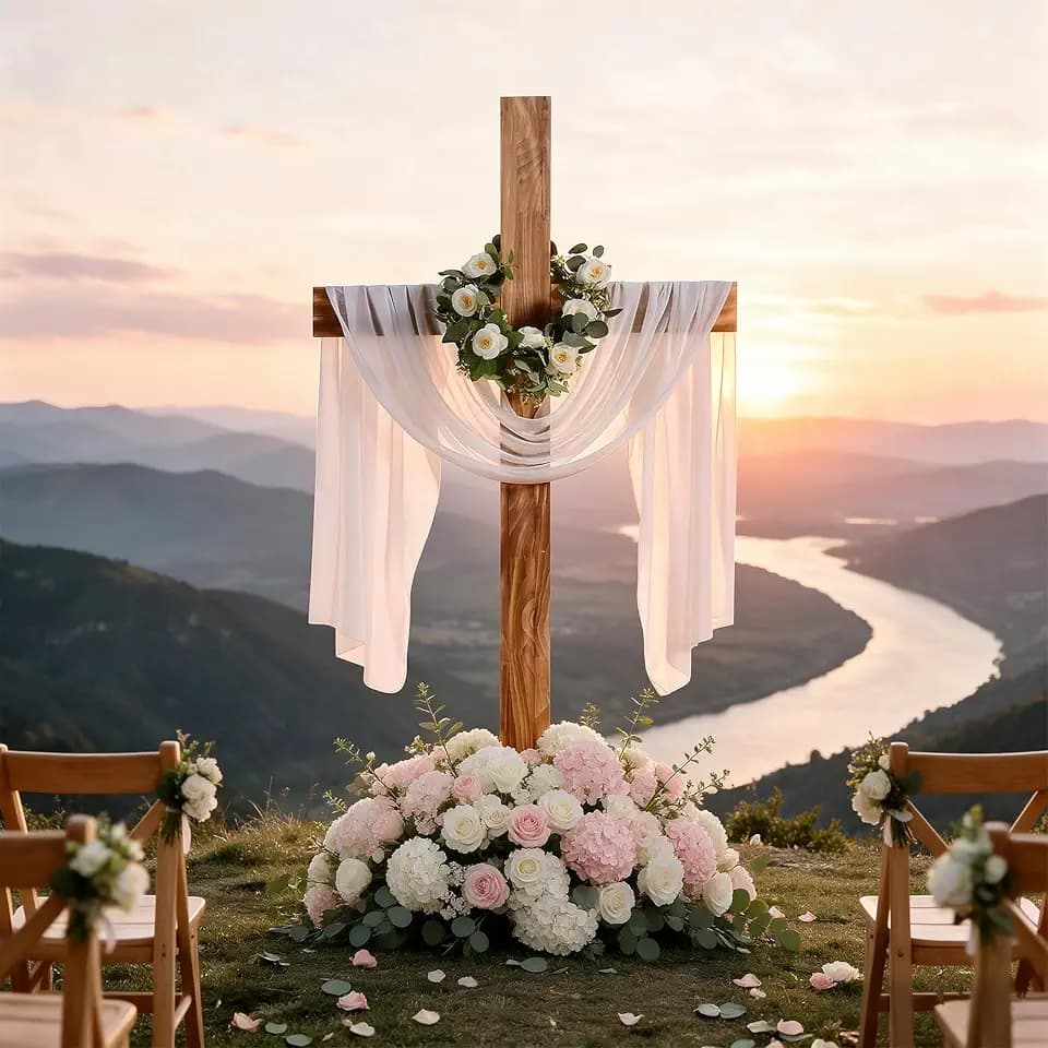71" Large Wood Cross for Home Outdoor Decor, Rustic Standing Wooden Cross Religious Christian Gifts for Wedding Ceremony, Christmas, Easter, Church, Prayer Room Decoration