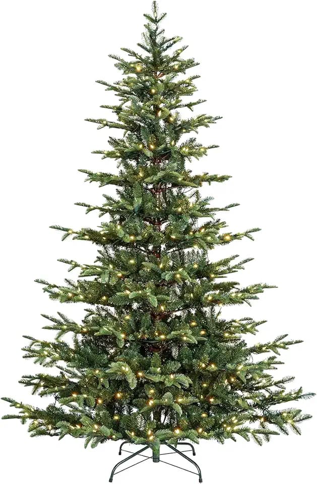 Premium Künstlicher Weihnachtsbaum mit Schnellaufbau-System Realistischer Weihnachtsbaum künstlich mit 150 LED-Beleuchtung,316 Spitzen, inkl. Metallständer für Festliche Atmosphäre