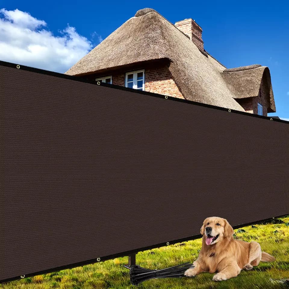 Shade&Beyond 4' X 25' Fence Privacy Screen Heavy Duty 170 GSM Fencing Mesh Shade Net Cover for Wall Garden Back Yard Outdoor Home Decoration, Brown
