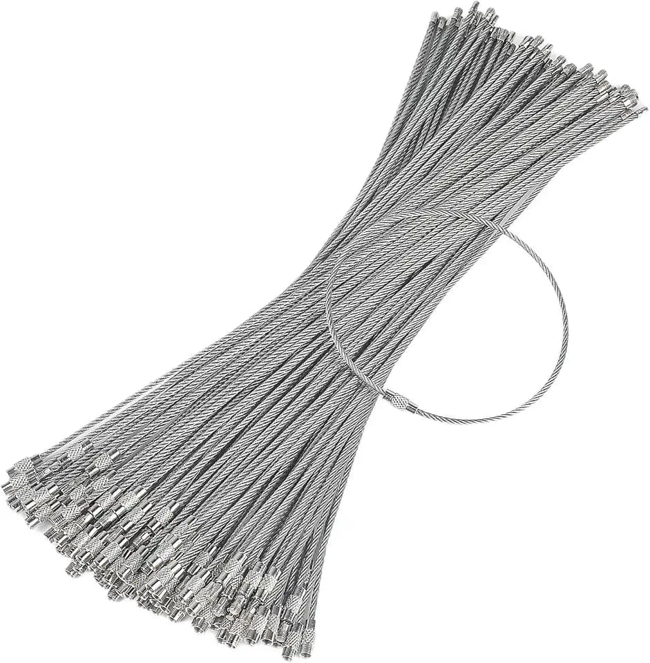 Uniclife 12-26cm Draht Schlüsselanhänger Kabel Edelstahl Schlüsselring