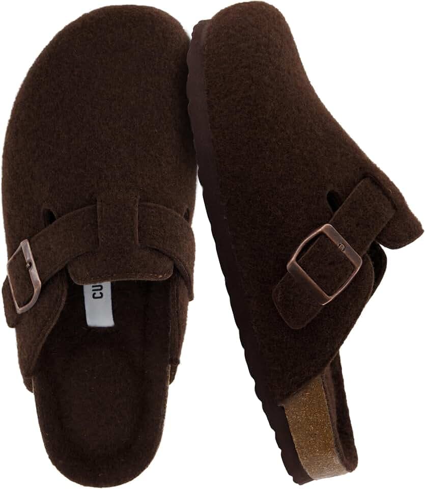 CUSHIONAIRE Hana Cork Footbed Clogs for Women, Slip On Fall Shoes