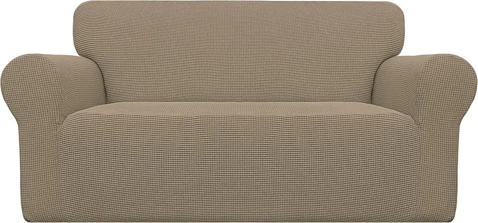 Easy-Going Stretch Oversized Loveseat Couch Covers Washable Natural