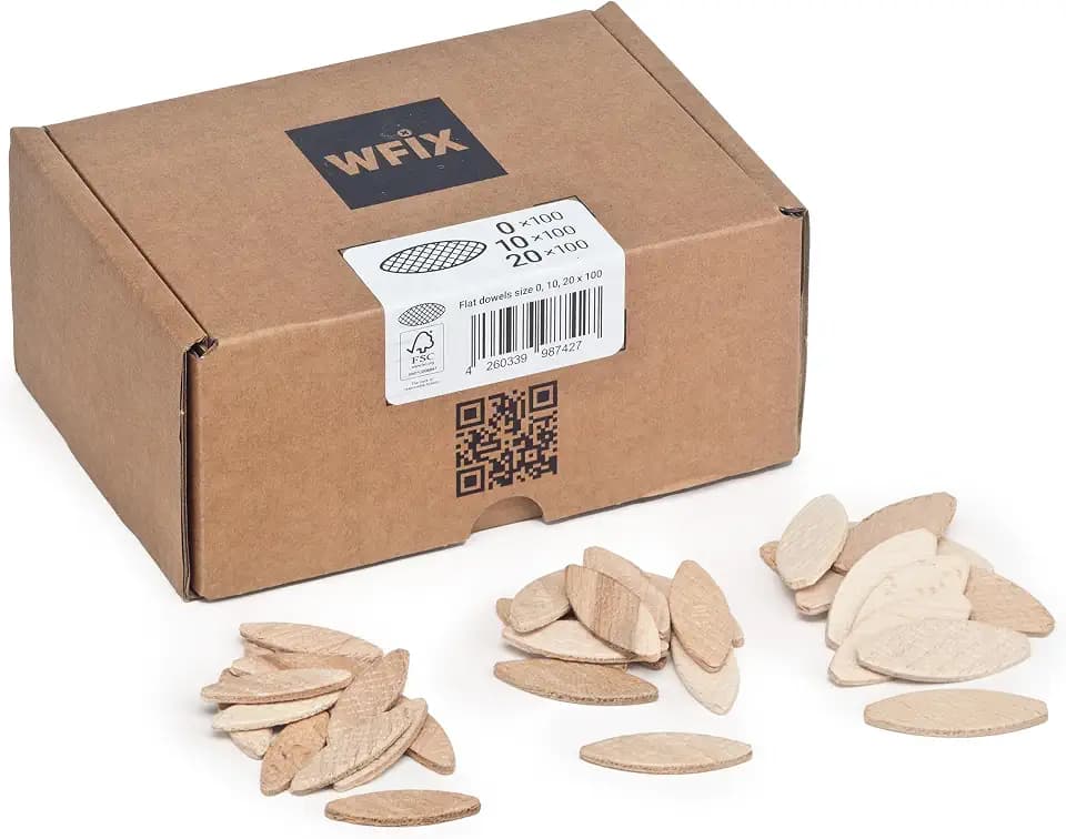 WFix Flachdübel Sortiment Größe 0 10 20 je 100 Stück FSC Buche massiv