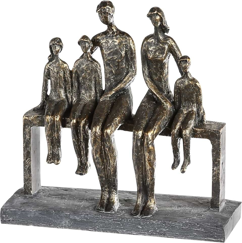 Casablanca Skulptur We Are Family, Deko Figur Bronze, Kunstharz Statue Wohnzimmer, Büro Dekoration H. 26 cm x B. 26 cm - Moderne Skulpturen, Familie