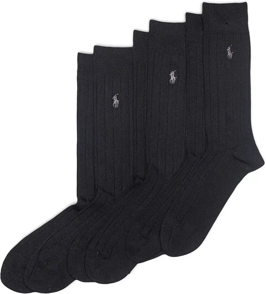POLO RALPH LAUREN Men's Ribbed Dress Crew Socks (3-Pair)