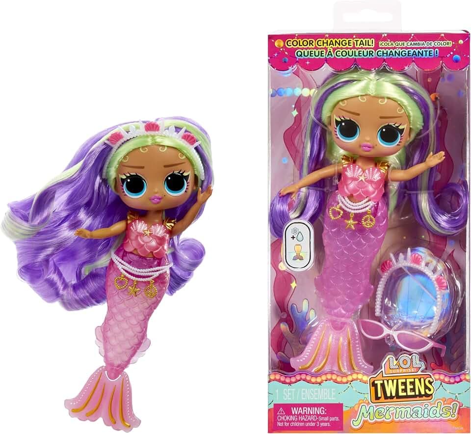 L.O.L. Surprise! Tweens - Mermaid Cleo Cove - Modepuppe mit Farbwechselndem Schwanz, Beweglicher Flosse und Schönen Accessoires - Spielzeug für Kinder und Sammler ab 4 Jahren