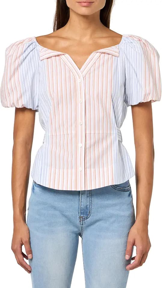 Derek Lam 10 Crosby Women's Davina Off the Shoulder Belted Top