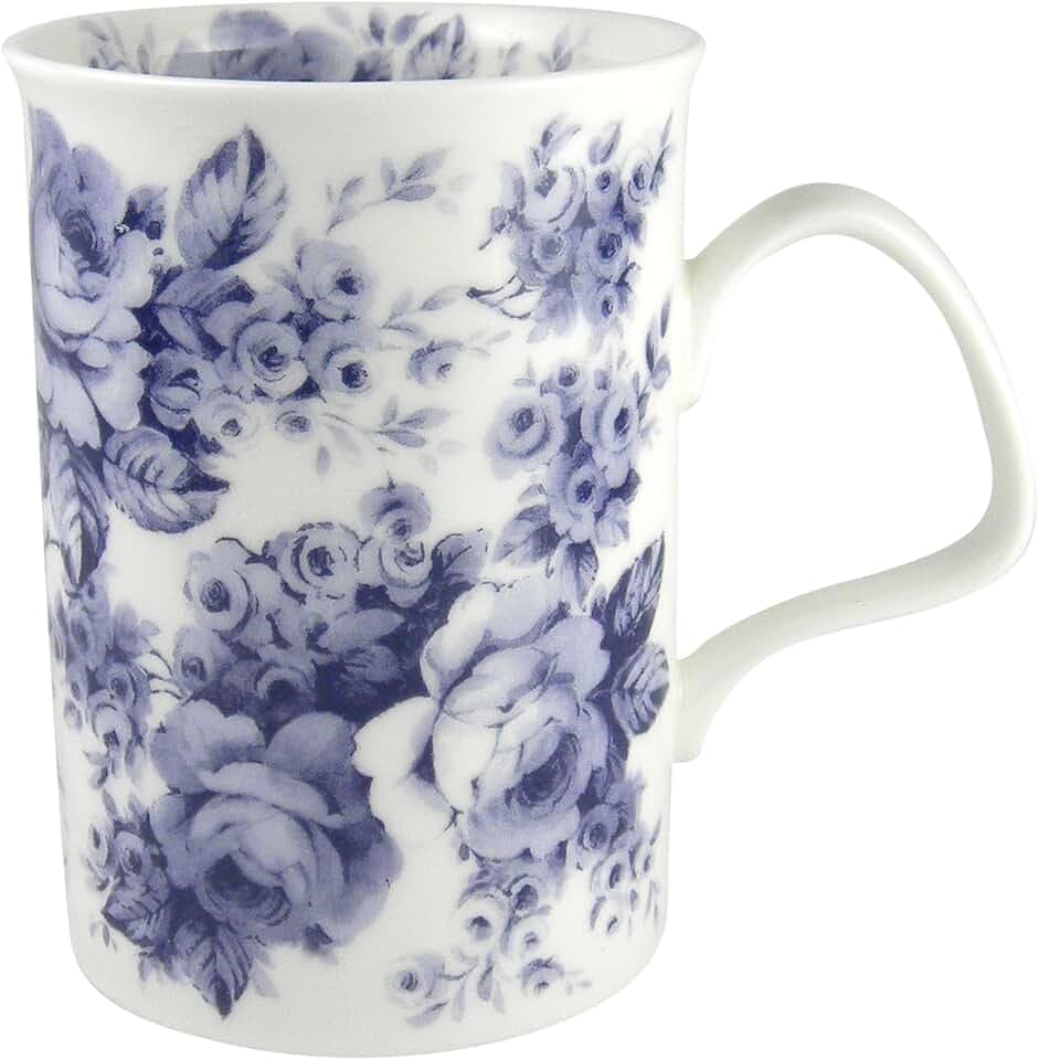 Roy Kirkham Blue Rose English Chintz Coffee or Tea Mug Fine Bone China
