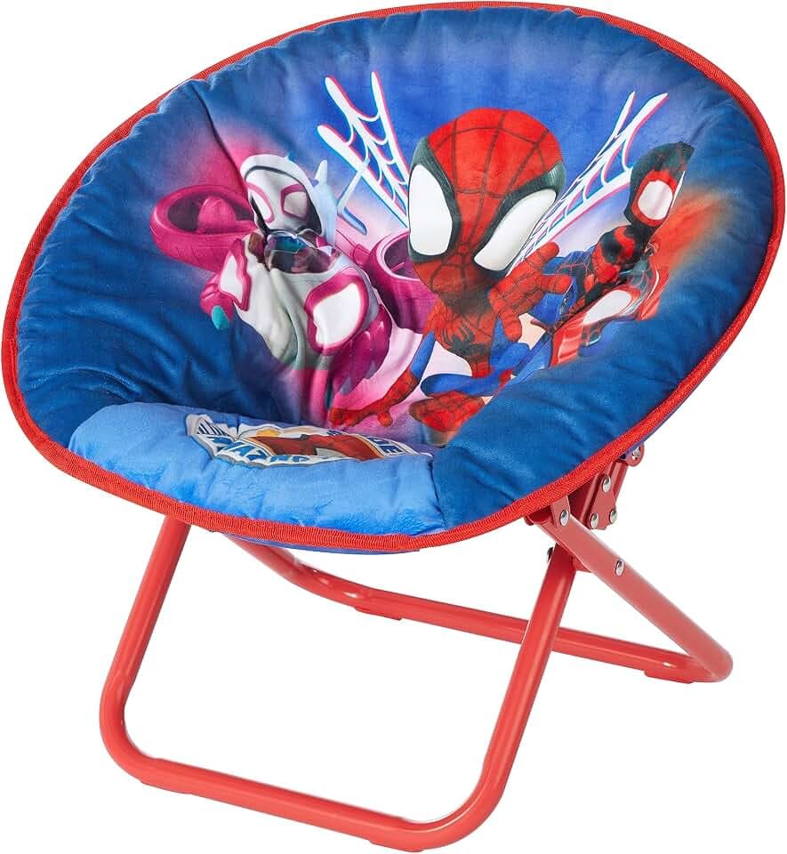 Marvel Spidey and His Amazing Friends 19” Frame Folding Toddler Saucer™ Chair with Cushion, Ages 3+