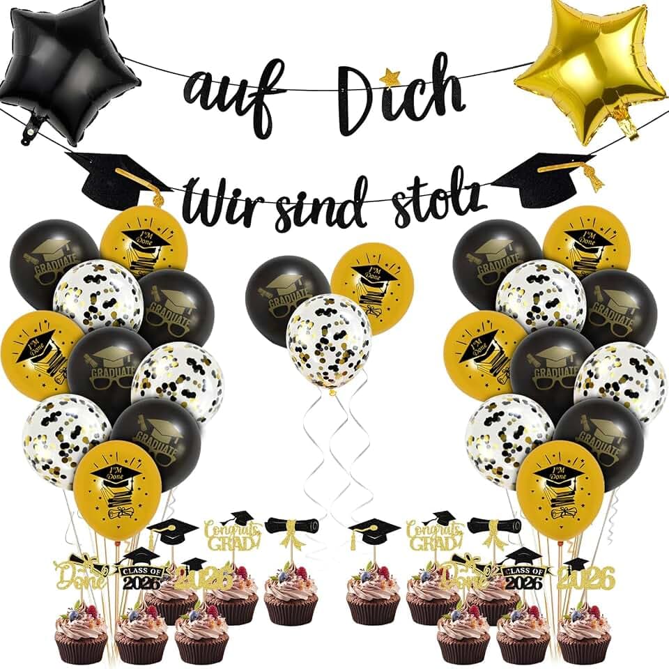 Abschluss Graduation Deko Set Abitur Deko