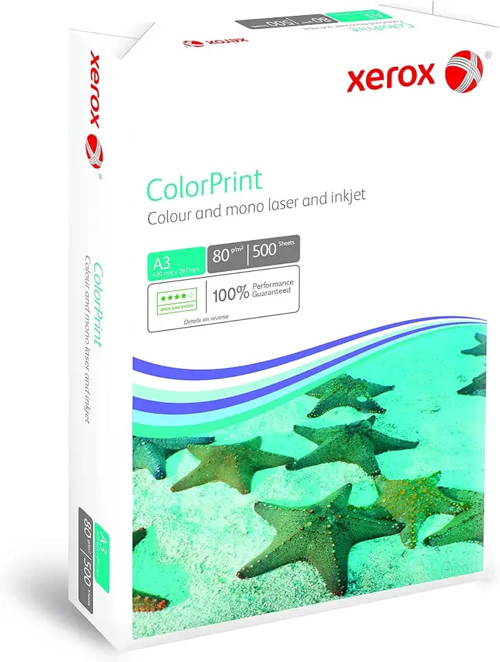 Xerox 003R95249 Premium Farblaser-Papier Druckerpapier DIN A3, 80 g/m², 500 Blatt pro Pack, weiß